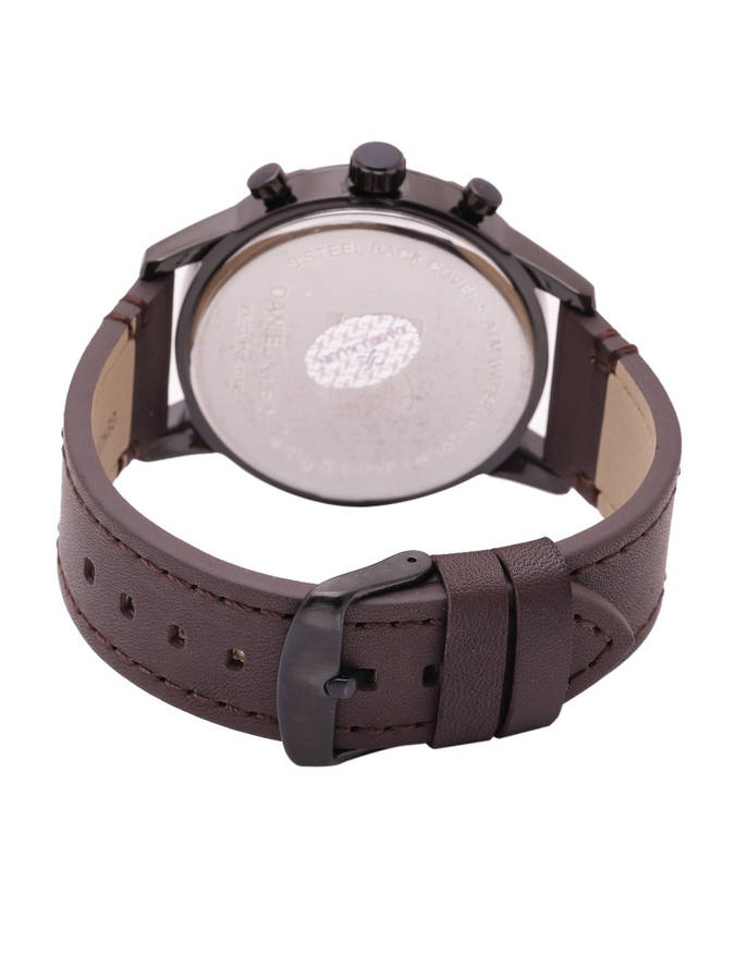 Daniel Klein Exclusive Watch DK11342-3 Stainless Steel Black Plated Head With Brown Dial On Brown...