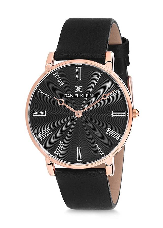 Daniel Klein Premium Watch DK12216-6 Rose Plated Stainless Steel Head With Dark Brown Dial On Dar...