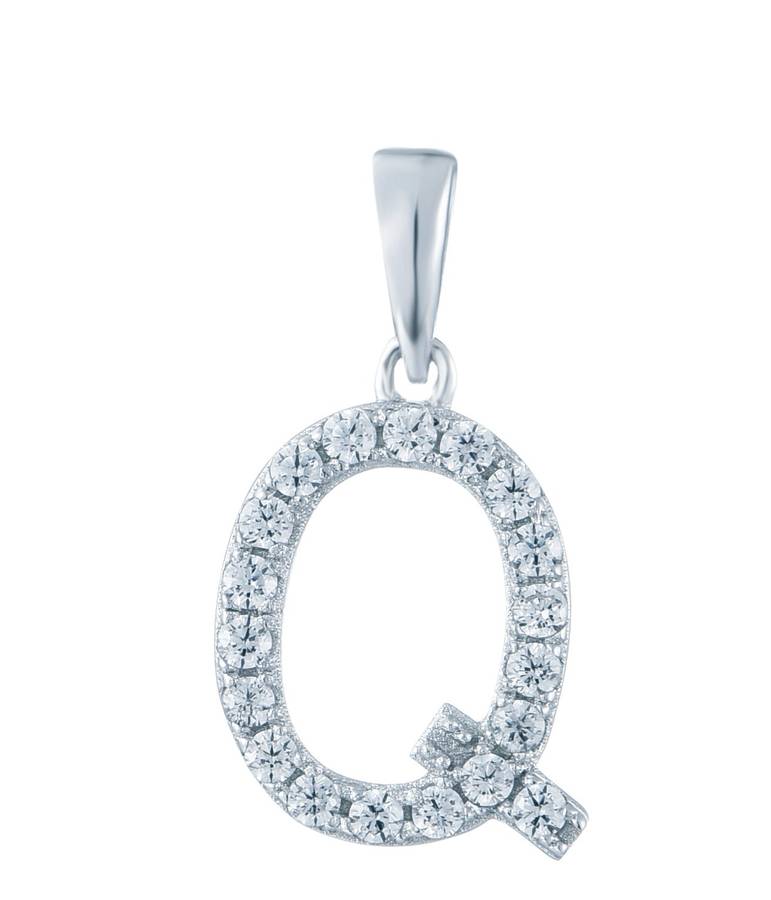 Sterling Silver Micro Set Letter Q Pendant SP00032