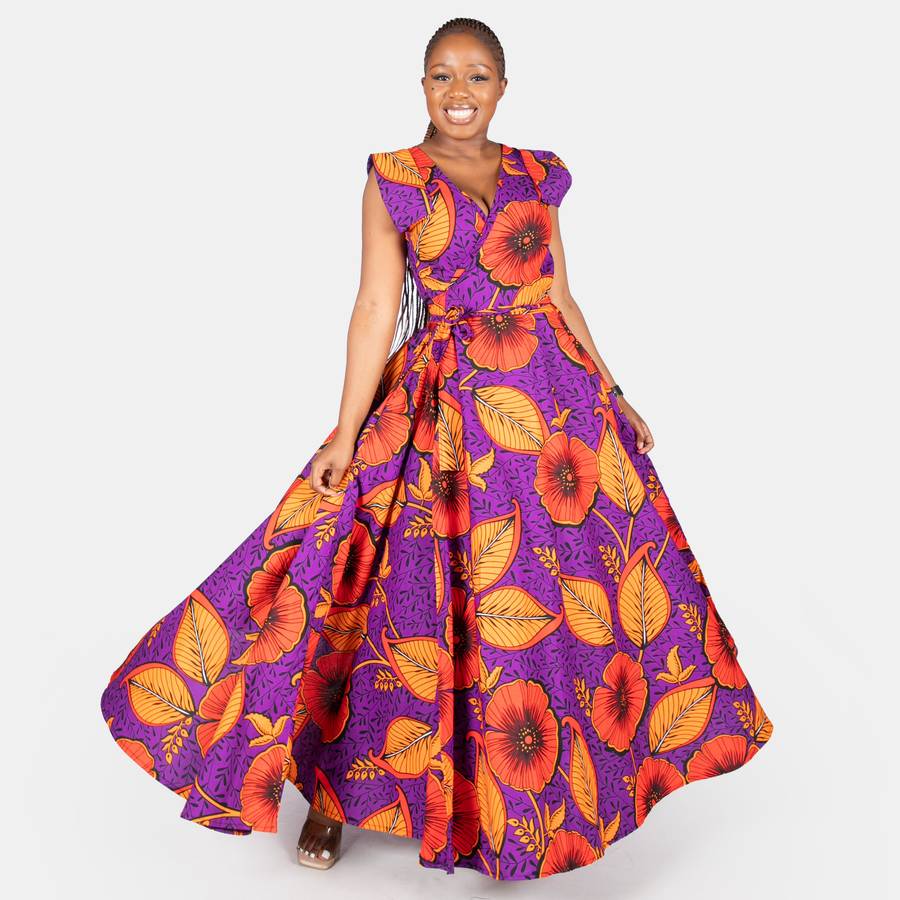 Women's Leafy Sponono Spring Dress - Purple