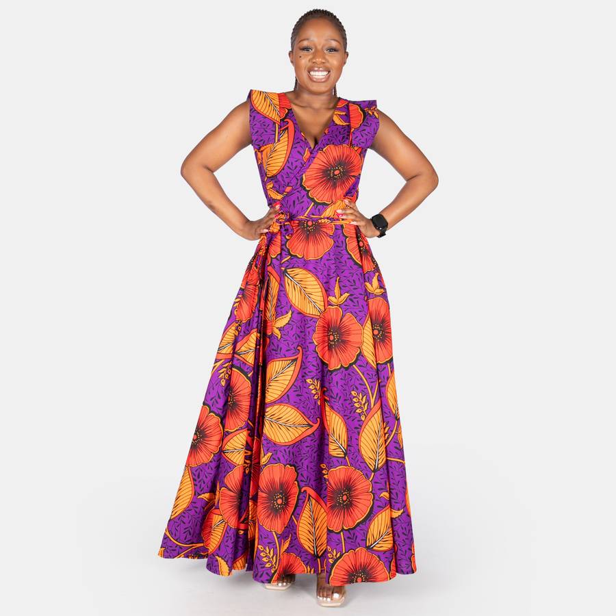 Women's Leafy Sponono Spring Dress - Purple