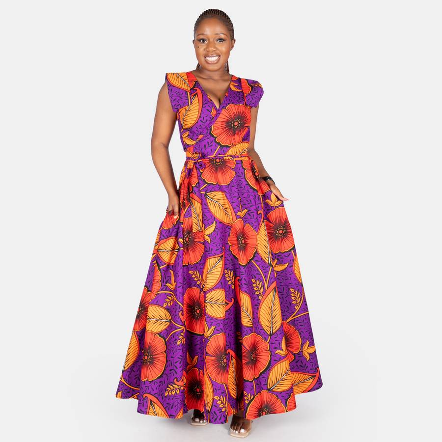 Women's Leafy Sponono Spring Dress - Purple