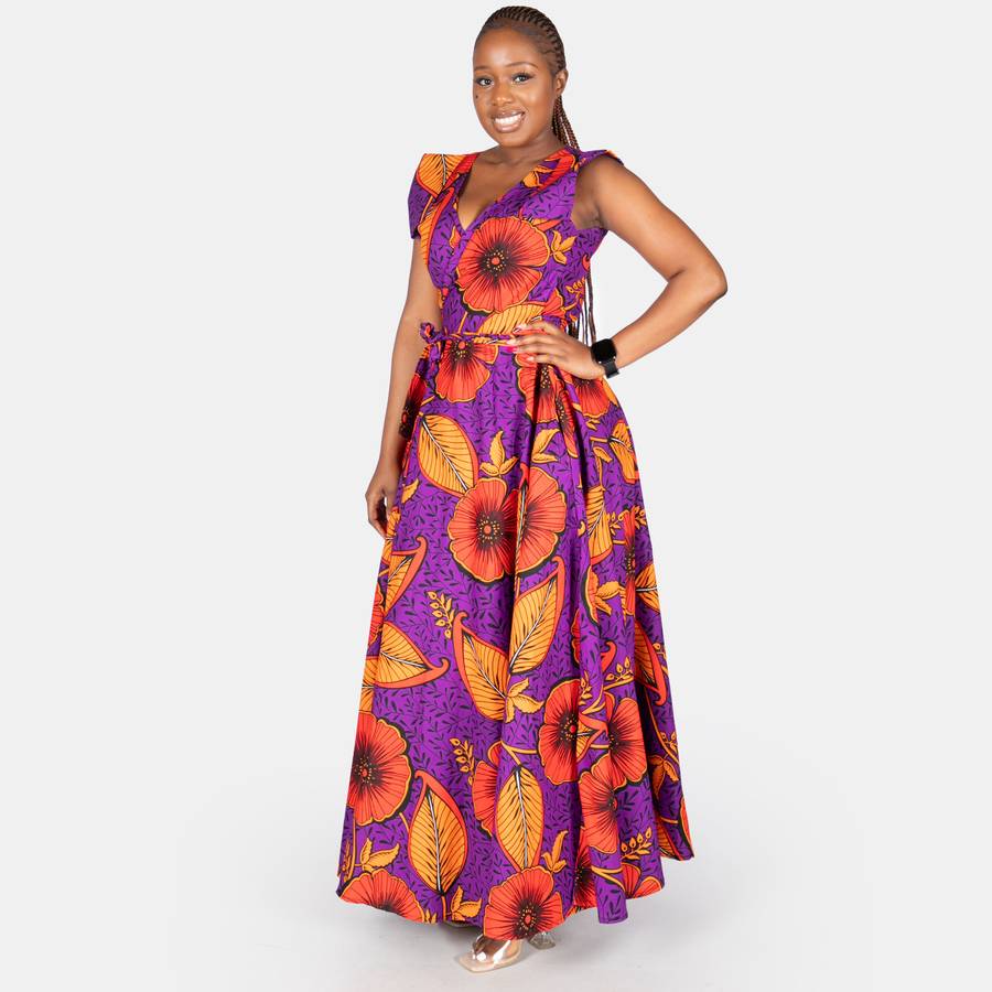Women's Leafy Sponono Spring Dress - Purple