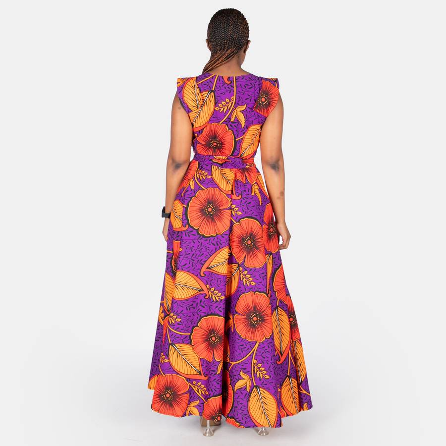 Women's Leafy Sponono Spring Dress - Purple