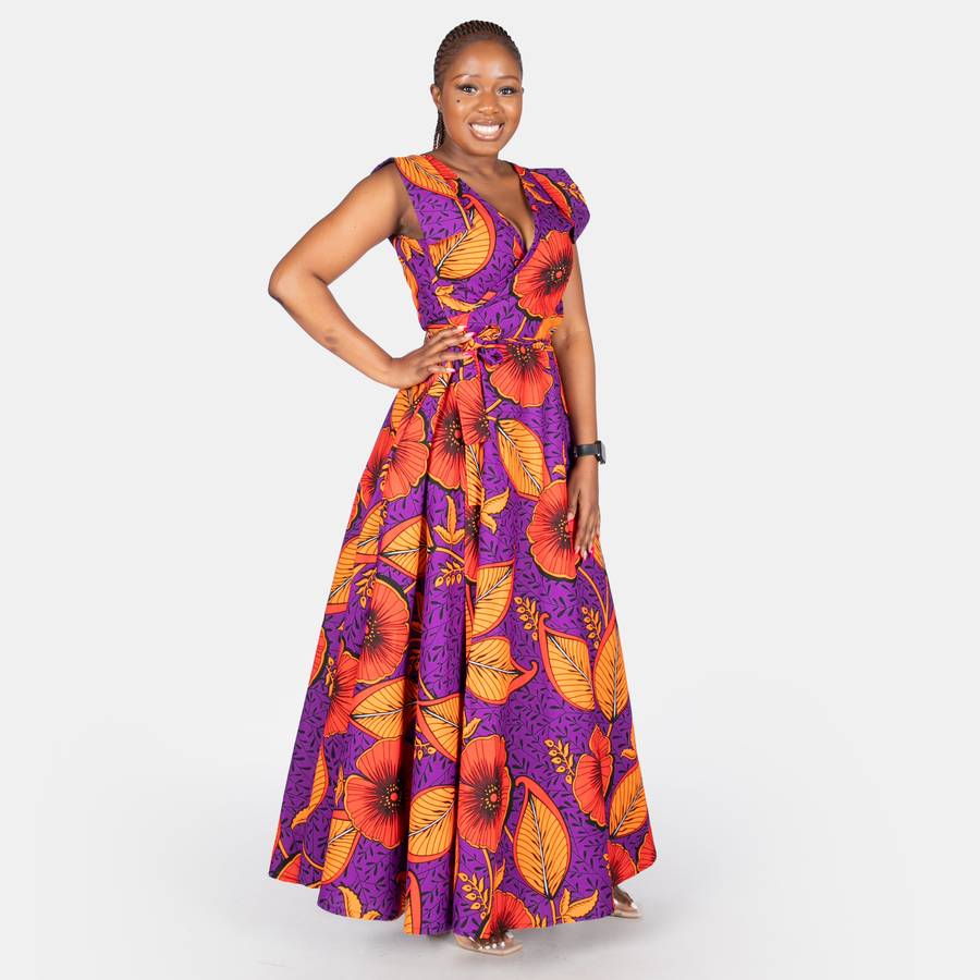 Women's Leafy Sponono Spring Dress - Purple