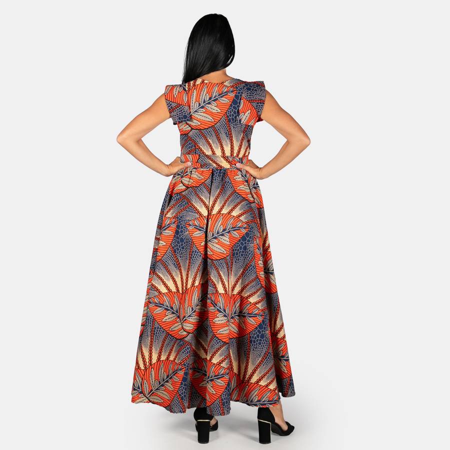 Women's Leafy Sponono Spring Dress - Orange
