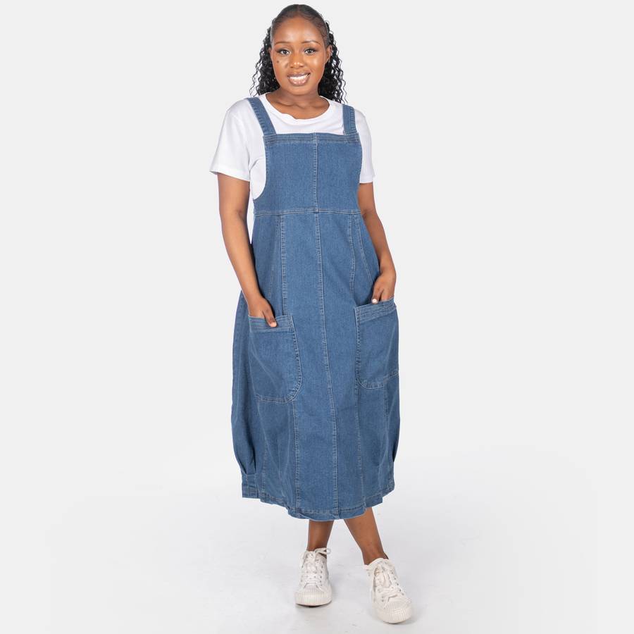 Ladies' Denim Pinafore - Denim
