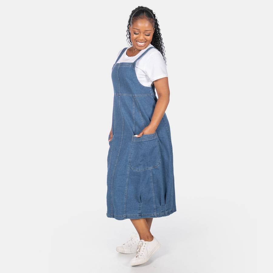 Ladies' Denim Pinafore - Denim