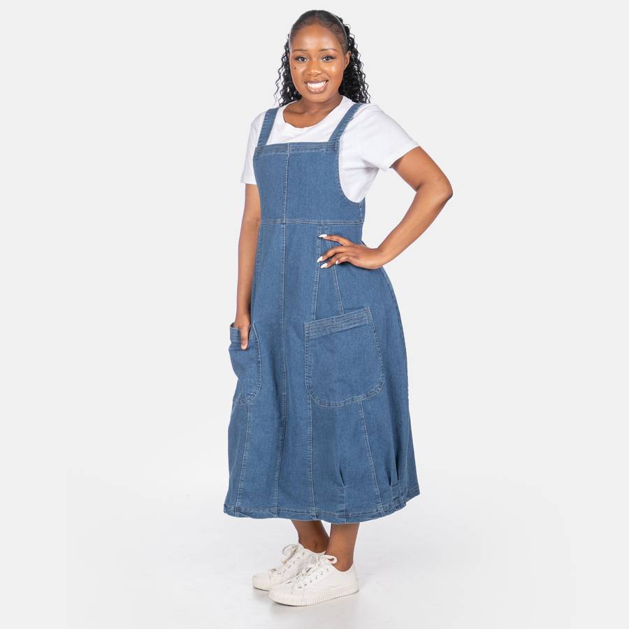 Ladies' Denim Pinafore - Denim