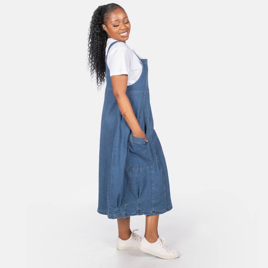 Ladies' Denim Pinafore - Denim