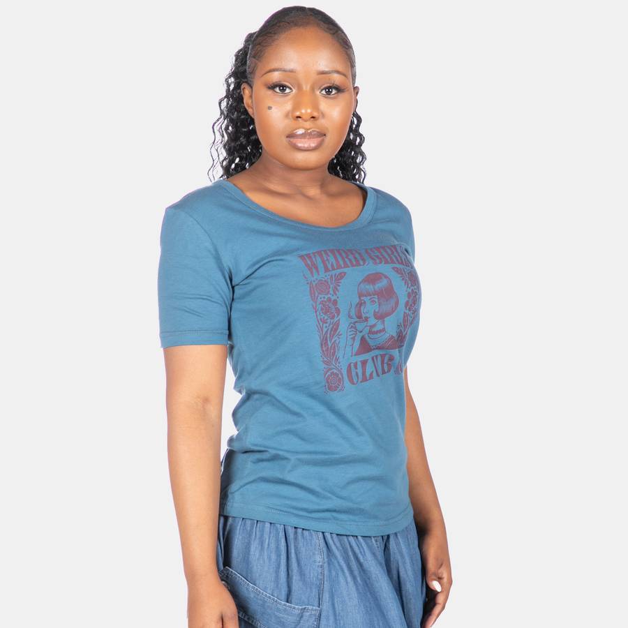 Ladies' Weird Girls Club T-Shirt - Blue