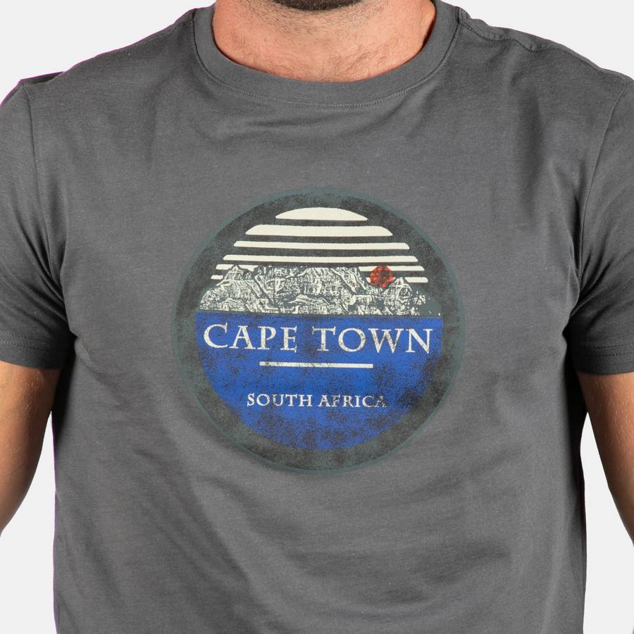 Men's Short Sleeve Table Mountain T-Shirt - Charcoal