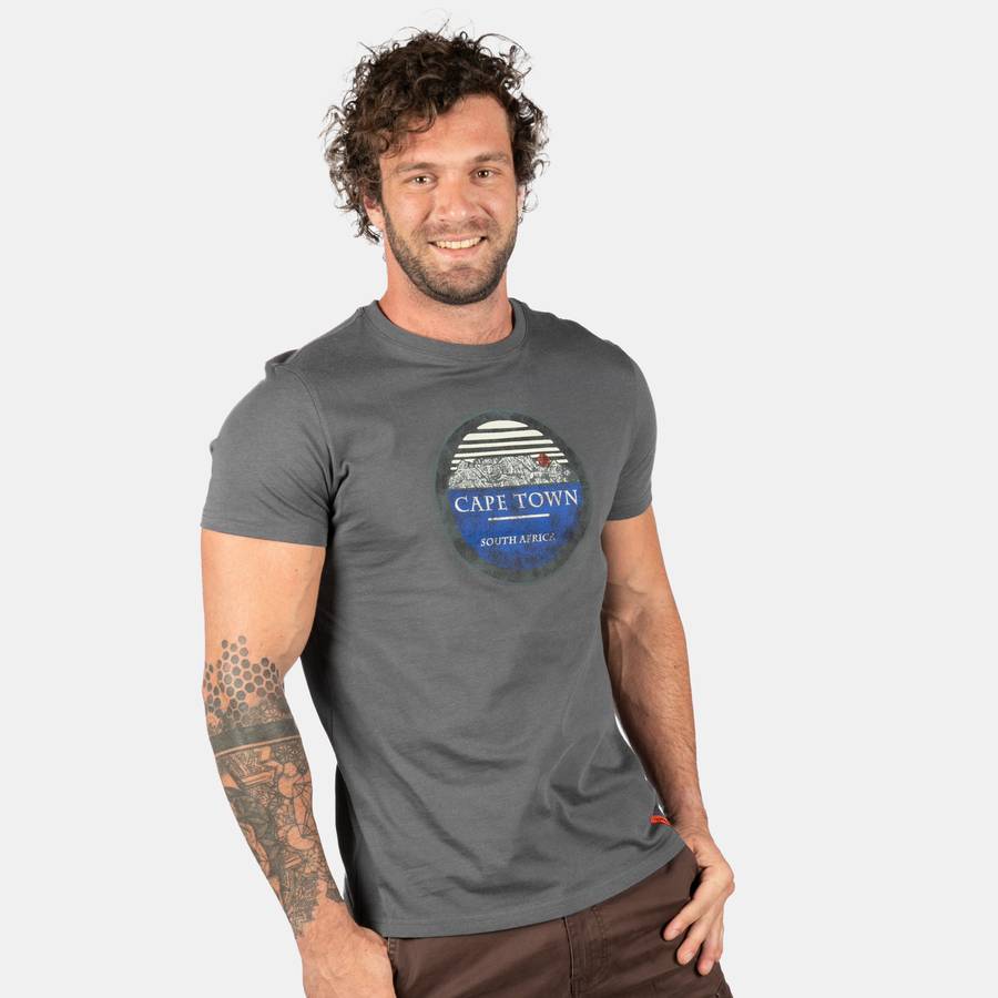 Men's Short Sleeve Table Mountain T-Shirt - Charcoal