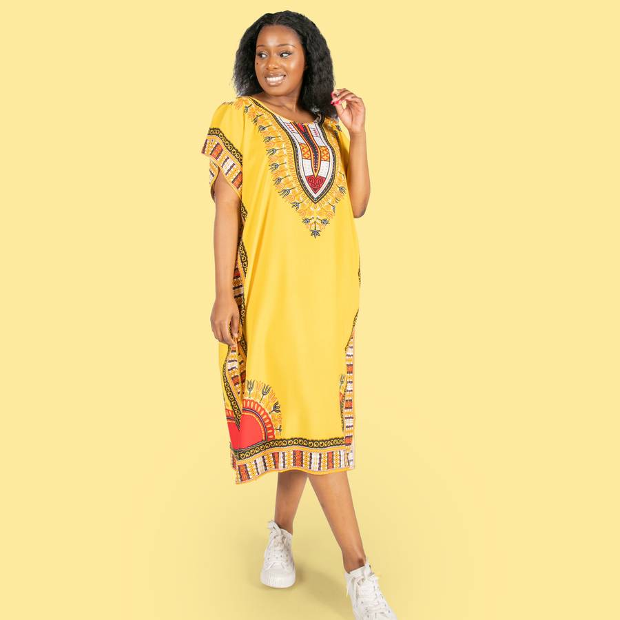 Ladies' Slim fit Kaftan - Yellow