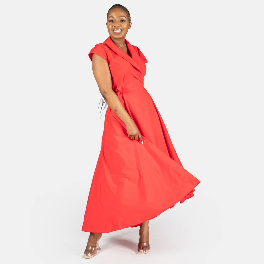 Women's Summer Monroe Wrap Dress - Red