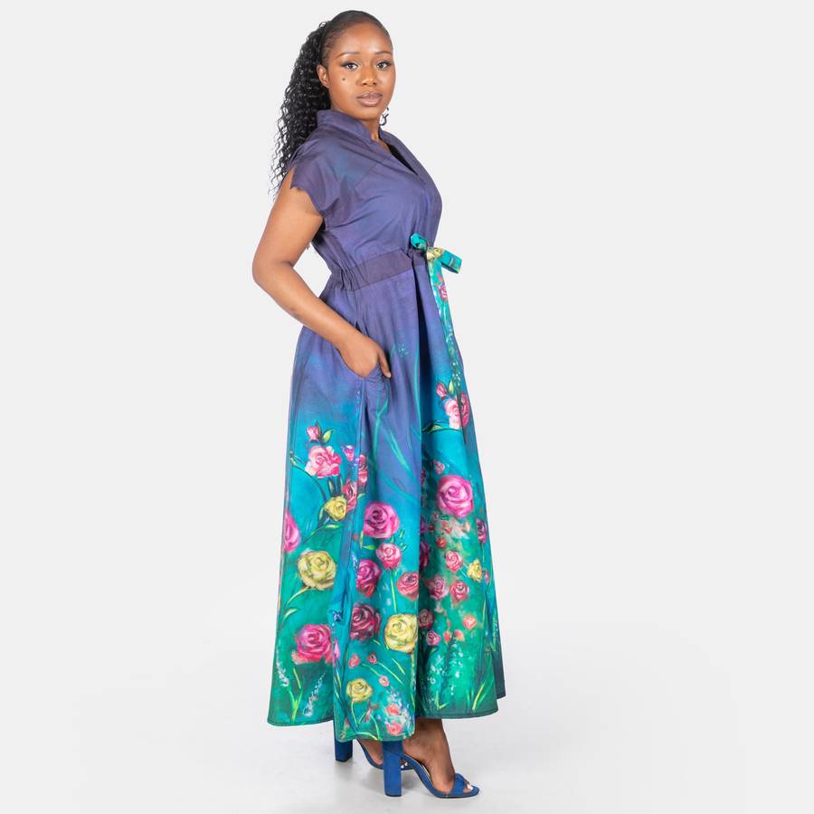 Ladies' Flare Magic Garden Dress - Navy