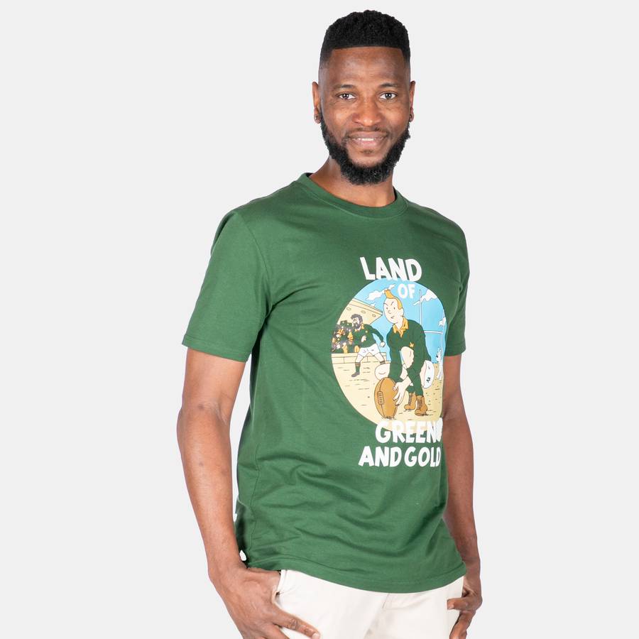 Men's Tin Tin Green And Gold T-Shirt