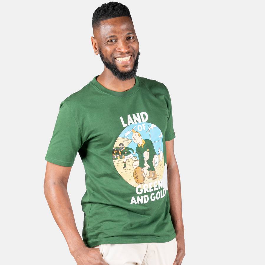 Men's Tin Tin Green And Gold T-Shirt