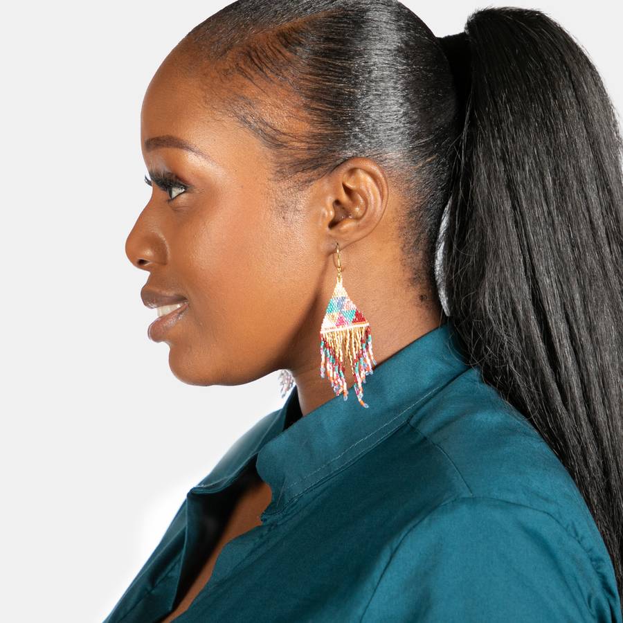 Ladies' Tassel Beads Earrings - Gold
