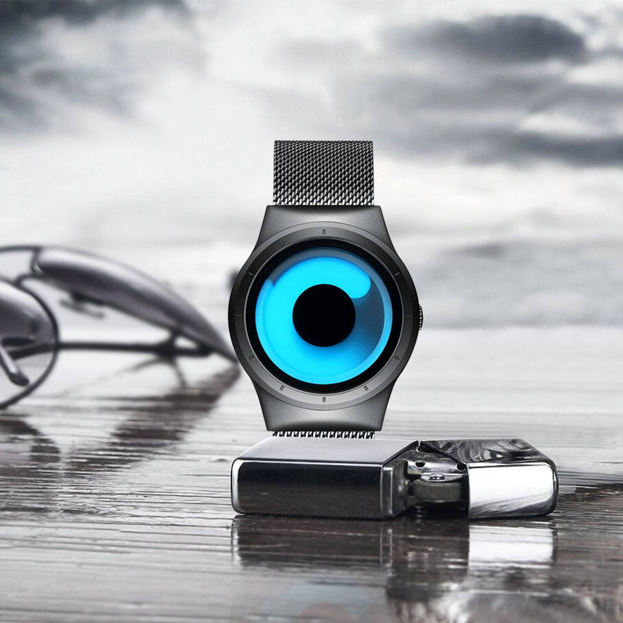 Mens Black Watches Men Waterproof Unique Design Cool Wrist Watch Stainless Steel Mesh Watch for M...