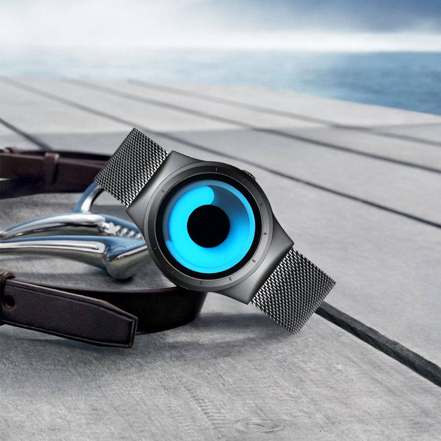 Mens Black Watches Men Waterproof Unique Design Cool Wrist Watch Stainless Steel Mesh Watch for M...