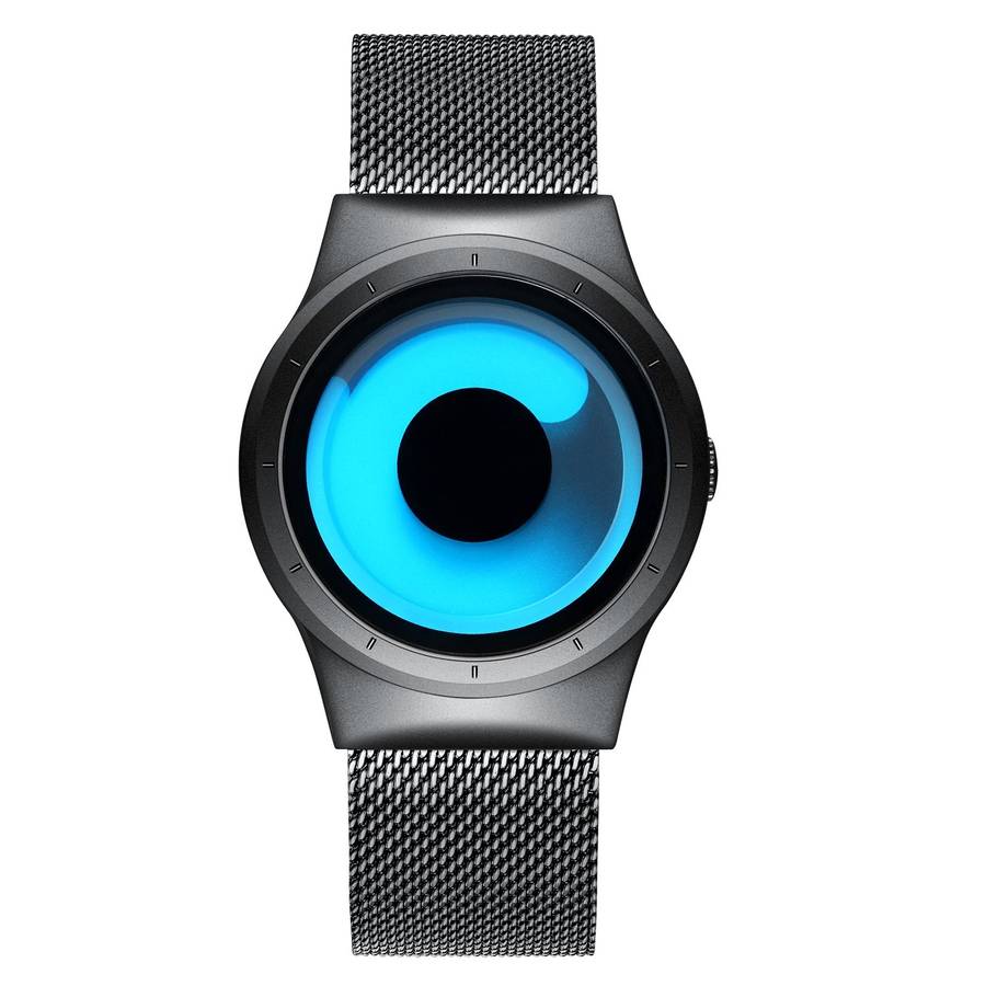 Mens Black Watches Men Waterproof Unique Design Cool Wrist Watch Stainless Steel Mesh Watch for M...