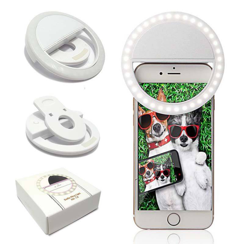 Rechargeable LED Selfie Ring Light - White