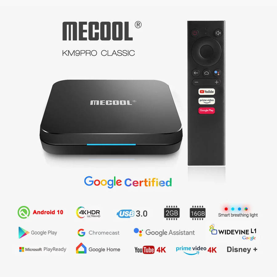 Mecool KM9 Pro Android TV Box Google Certified - Black 2GB RAM + 16GB ROM