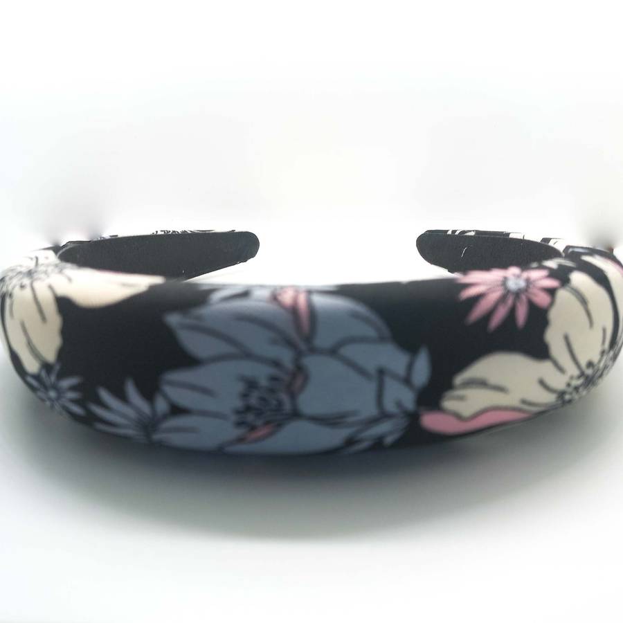 Black & White Floral Alice Band