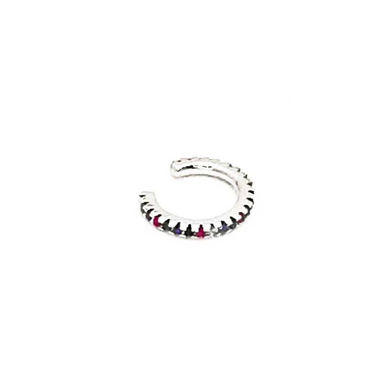 Ear Cuff Silver Plated with Multi Color Diamante Detail