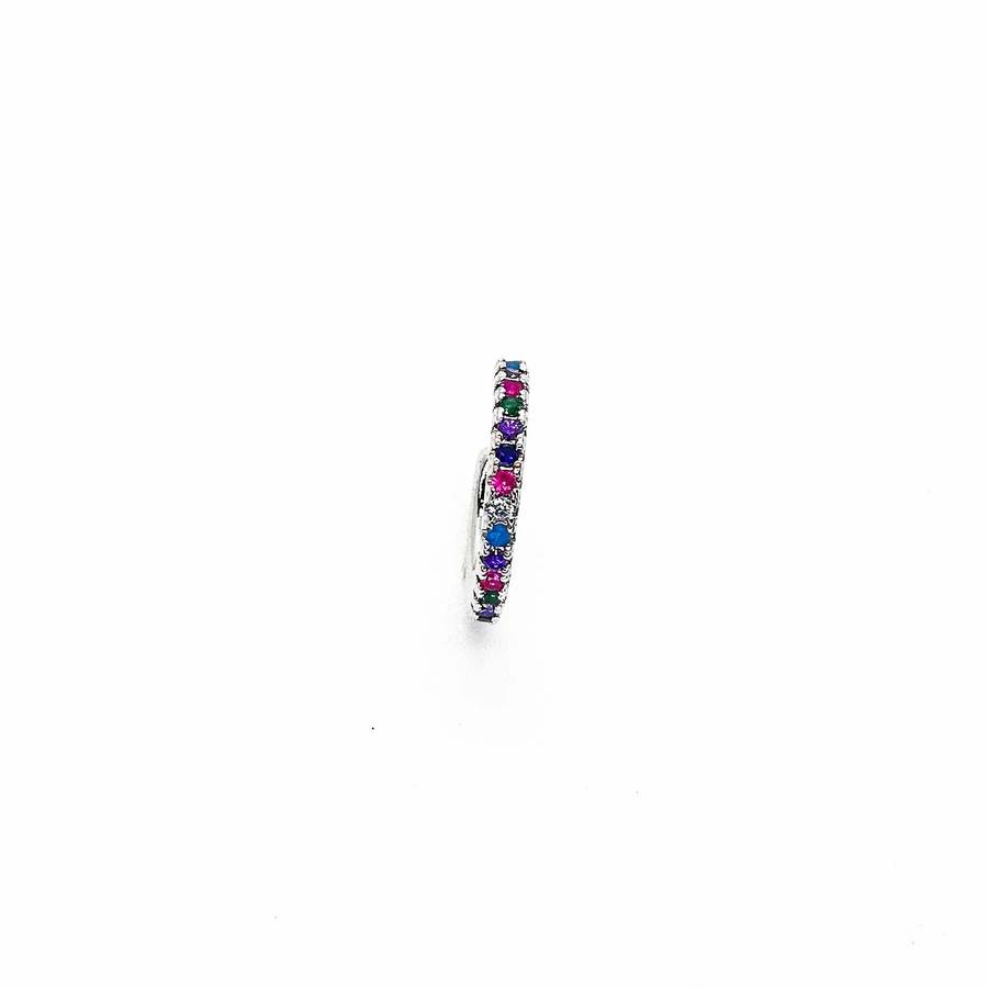 Ear Cuff Silver Plated with Multi Color Diamante Detail