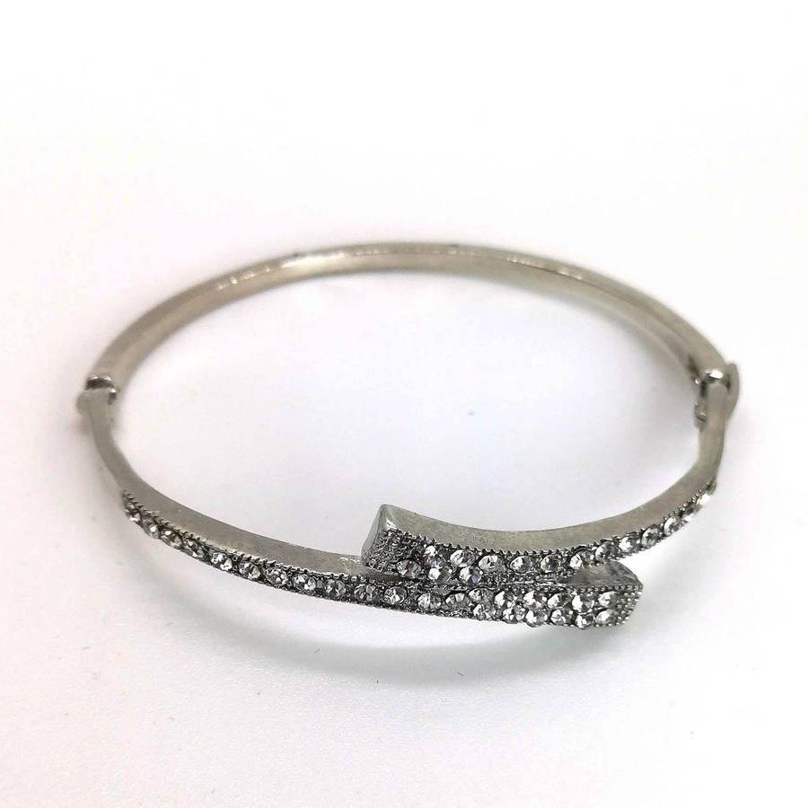 Silver Diamante Wrap Bracelet - Medium