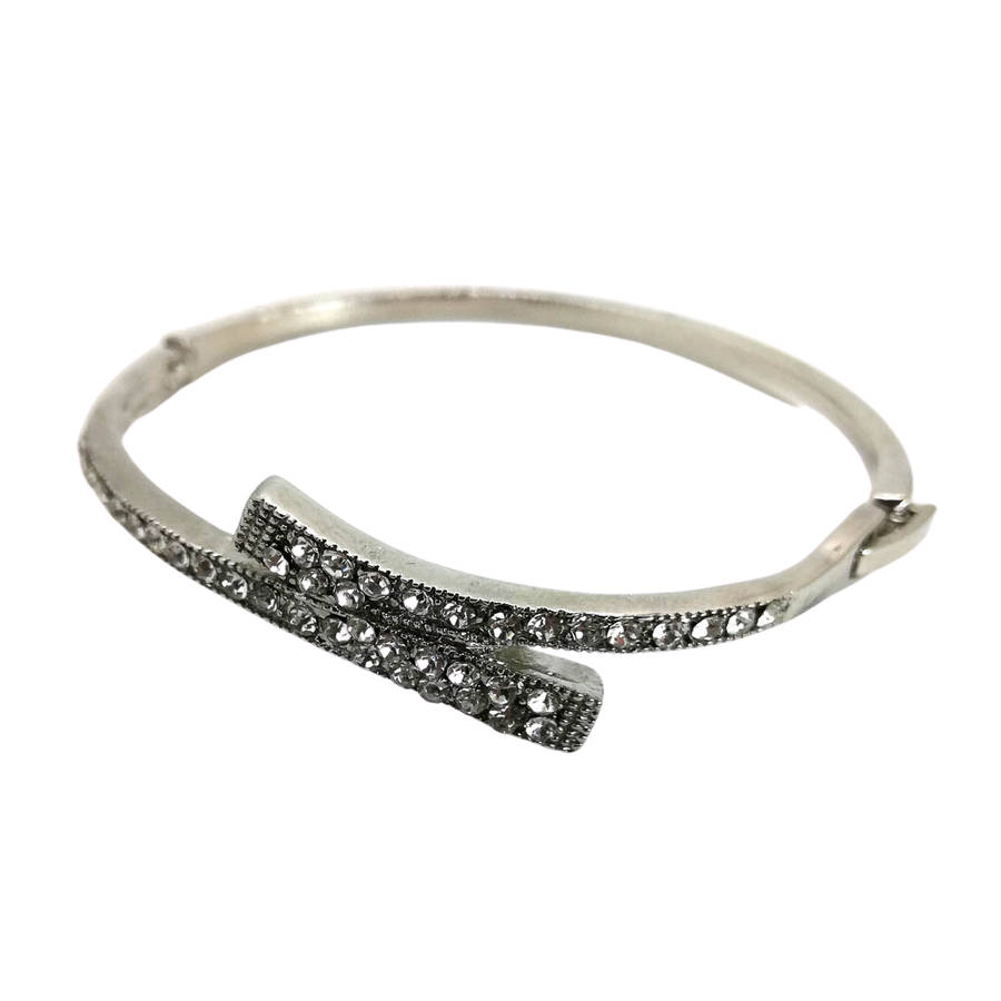 Silver Diamante Wrap Bracelet - Medium