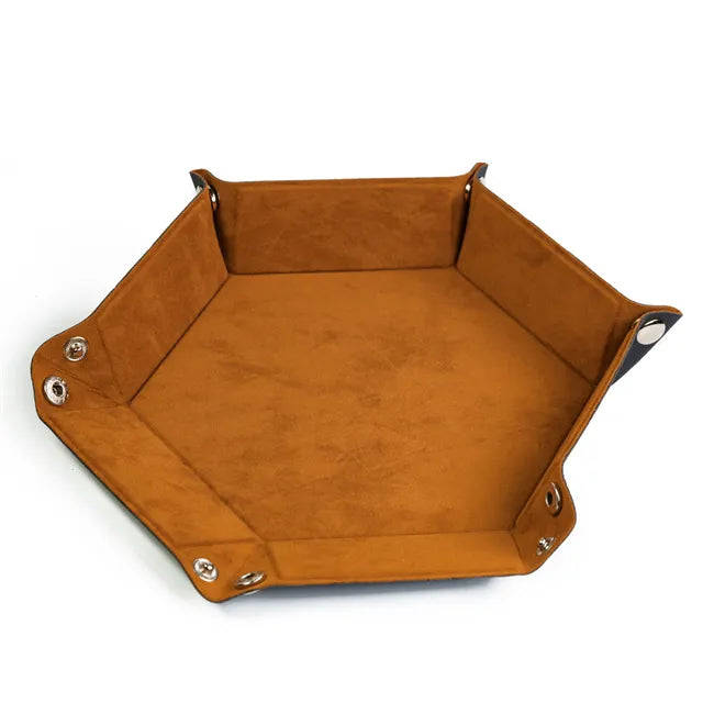 Foldable Dice Tray | Velvet | Brown