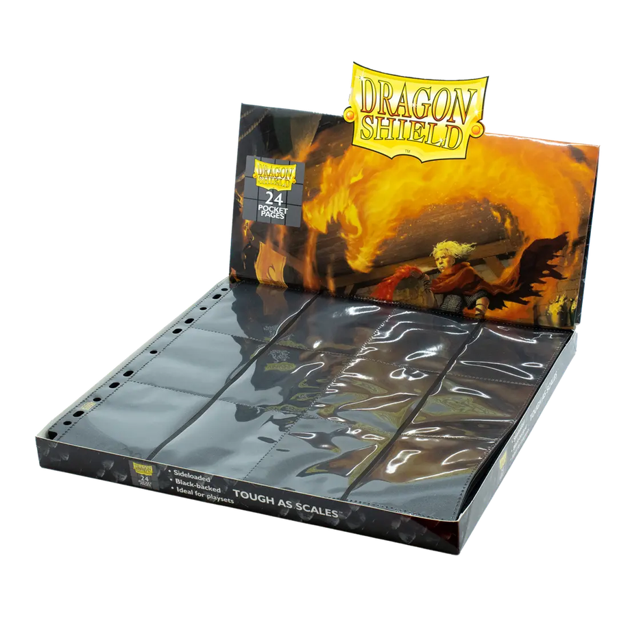 Dragon Shield Sideloading 24 Pocket Pages - BLACK (50 pages)
