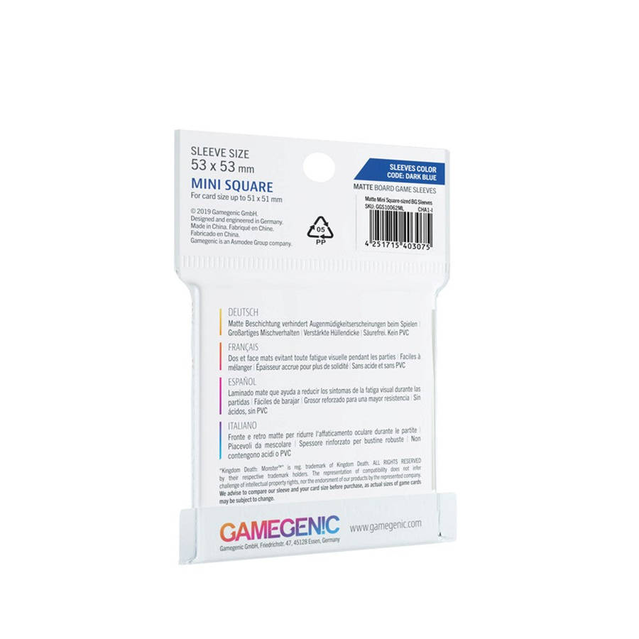 GameGenic | MATTE Sleeves: 53mm x 53mm | Mini Square (Dark Blue)