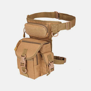 Men`s Nylon Hip Drop Belt Waist Fanny Leg Bag Waterproof Military Tactical Bag - Green