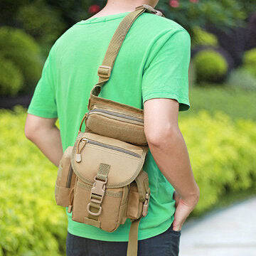Men`s Nylon Hip Drop Belt Waist Fanny Leg Bag Waterproof Military Tactical Bag - Green
