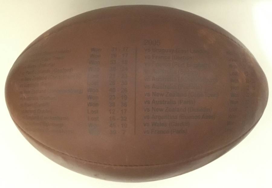 Springbok Rugby Ball - Genuine leather - Jake White 3007 world cup winning coach