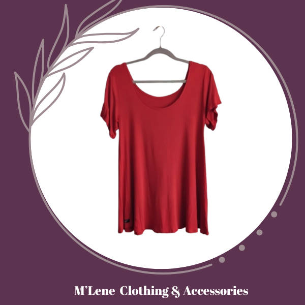Ladies Cap Sleeve Top - Red