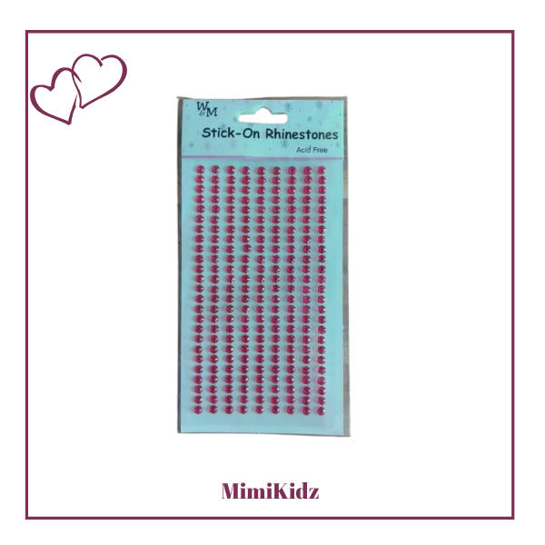 Stick-on Rhinestones -  Pink - Small