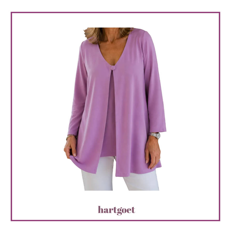 Lilac Open Front Casual Jacket