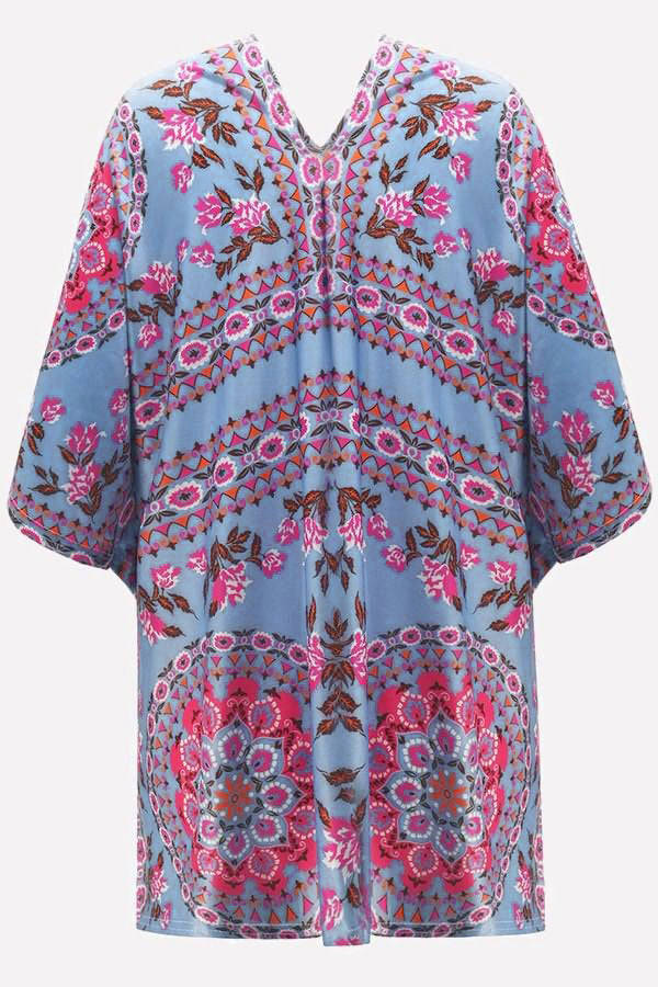 Printed kimono - blue