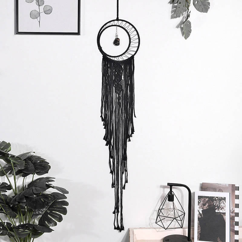 Bohemian Woven Tassel  Dream Catcher - Black - Sun Moon