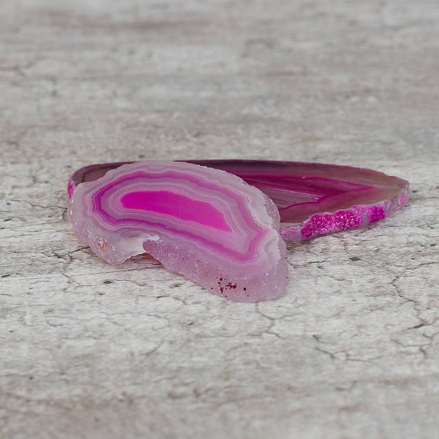 Agate Slice - Pink - Size 1 (6cm x 3cm)