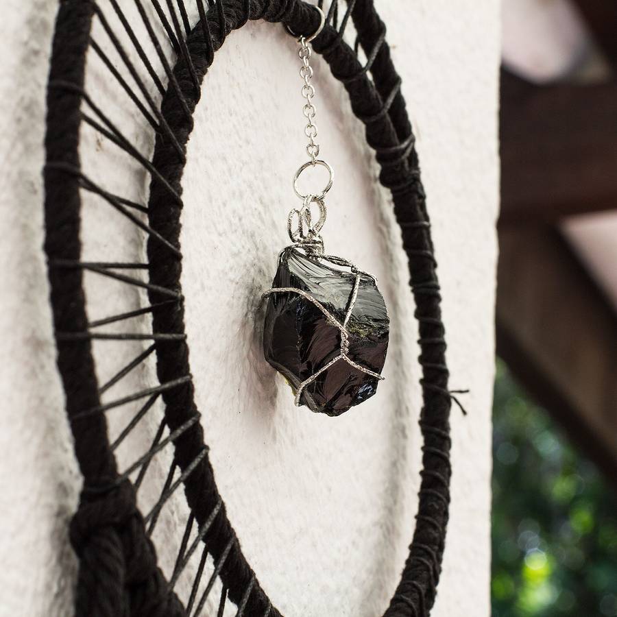 Bohemian Woven Tassel  Dream Catcher - Black - Sun Moon