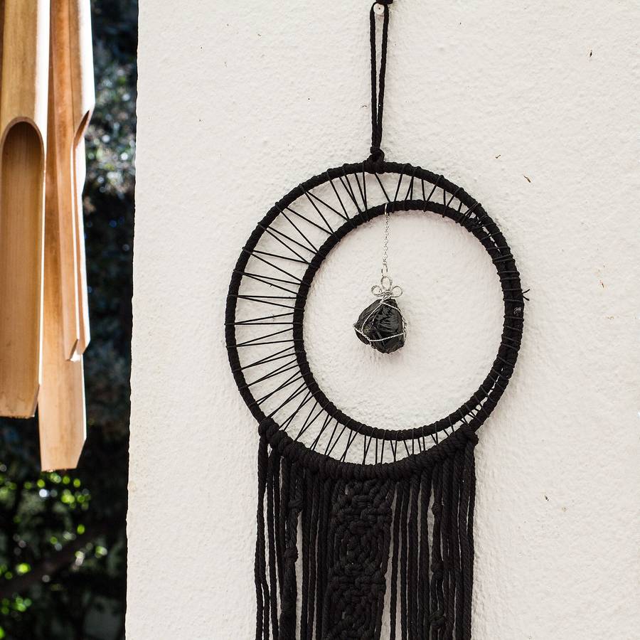 Bohemian Woven Tassel  Dream Catcher - Black - Sun Moon