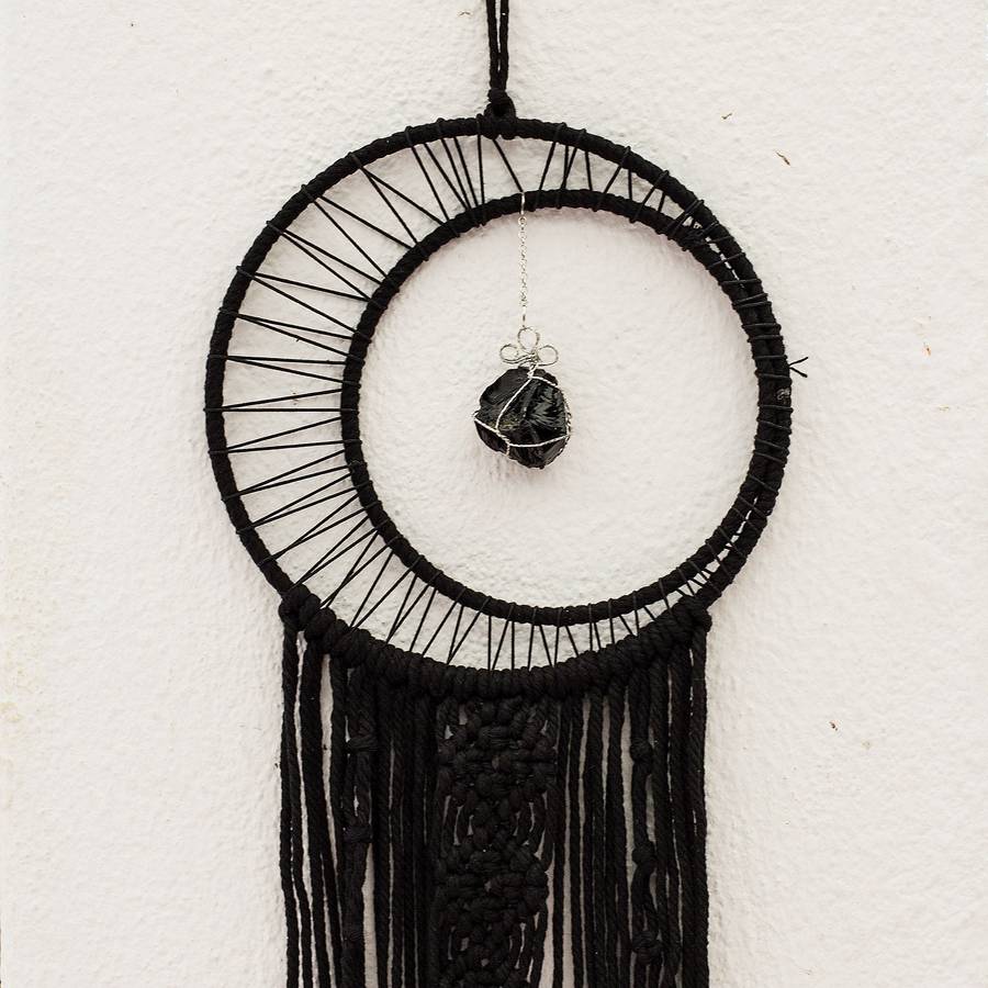 Bohemian Woven Tassel  Dream Catcher - Black - Sun Moon