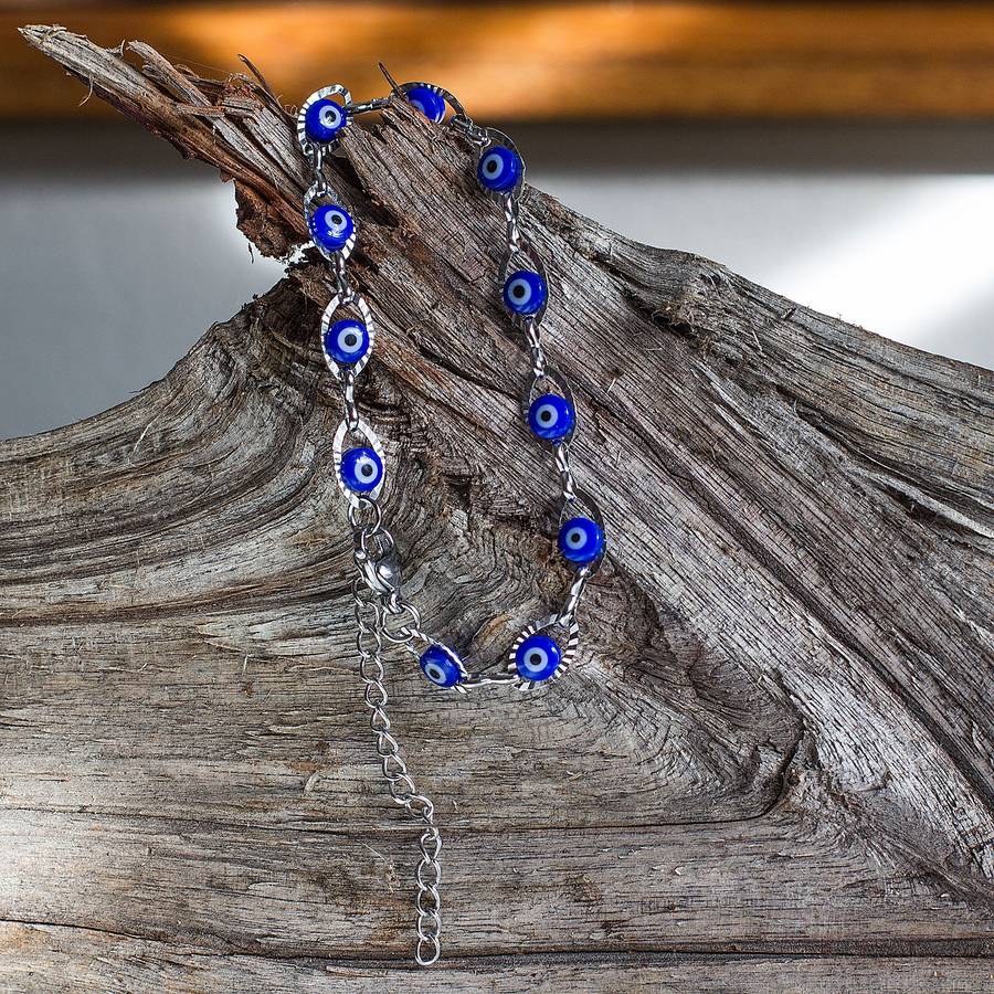 Evil Eye Link Bracelet - Blue