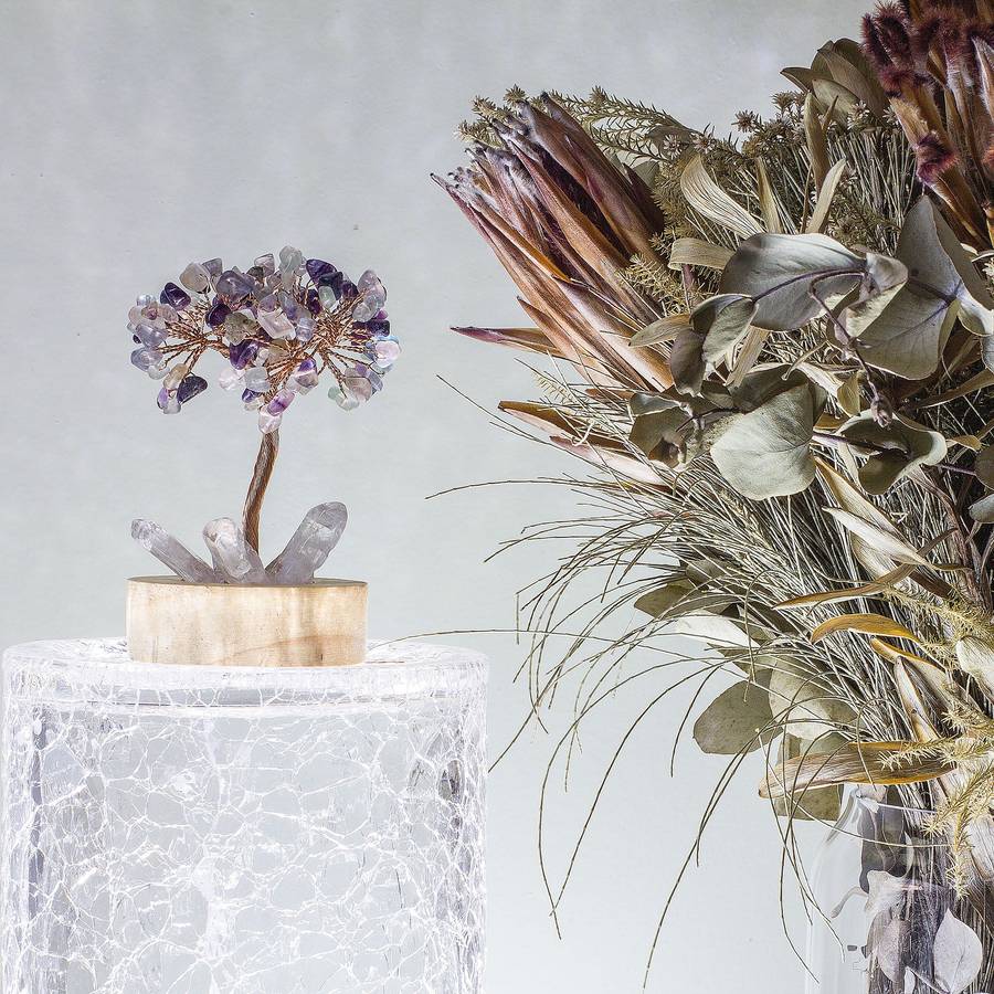 Crystal gemstone tree of life - Night light  - Fluorite